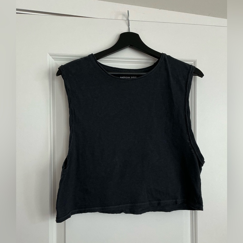 American Eagle Outfitters Dark Gray Muscle Tee